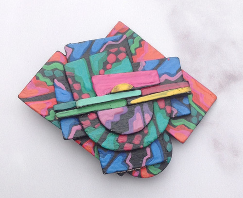 Memphis milano brooch - memphis, 1980s